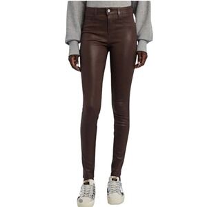 L'agence Super Stretch High Rise Skinny Jeans Java Coated Size 28 NWOT